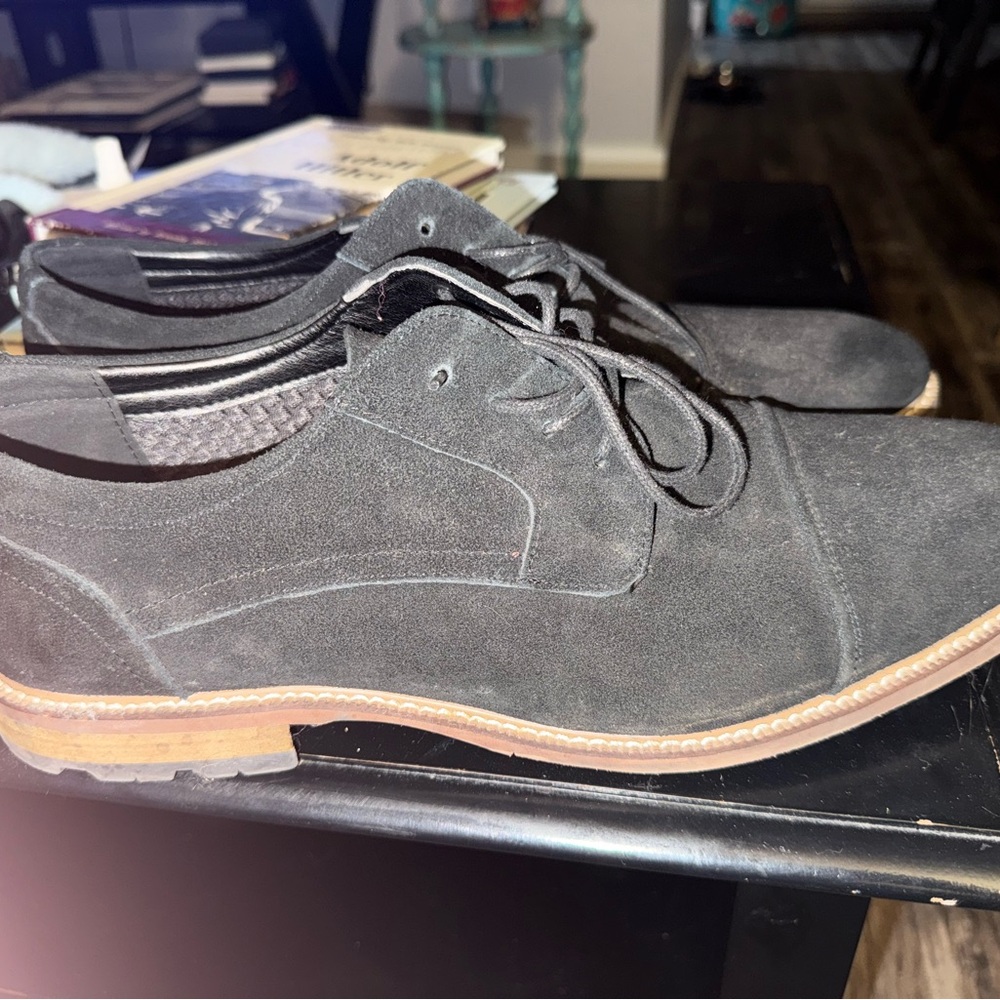 Elegant Black Suede Men's Oxfords